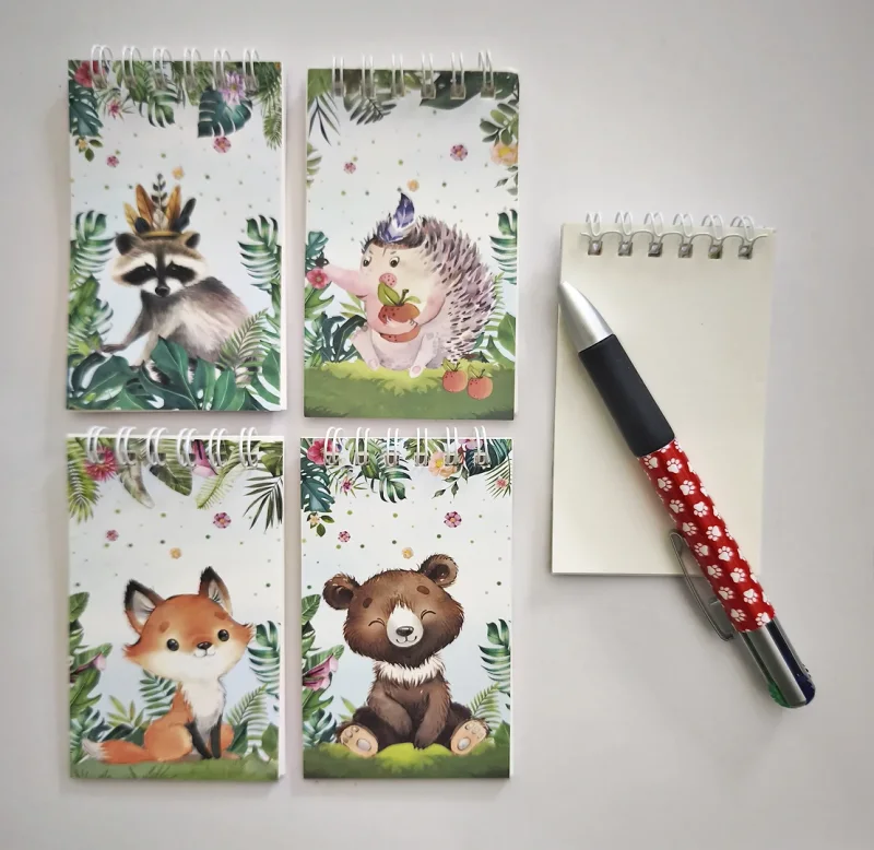 Notizblock Mini Tiermotive 5er Set