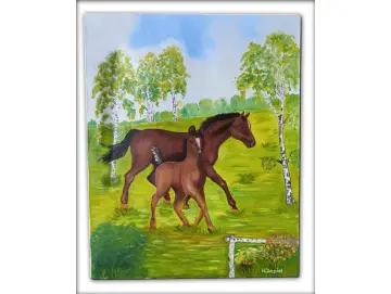 Ölgemälde Pferde von H. Daniel