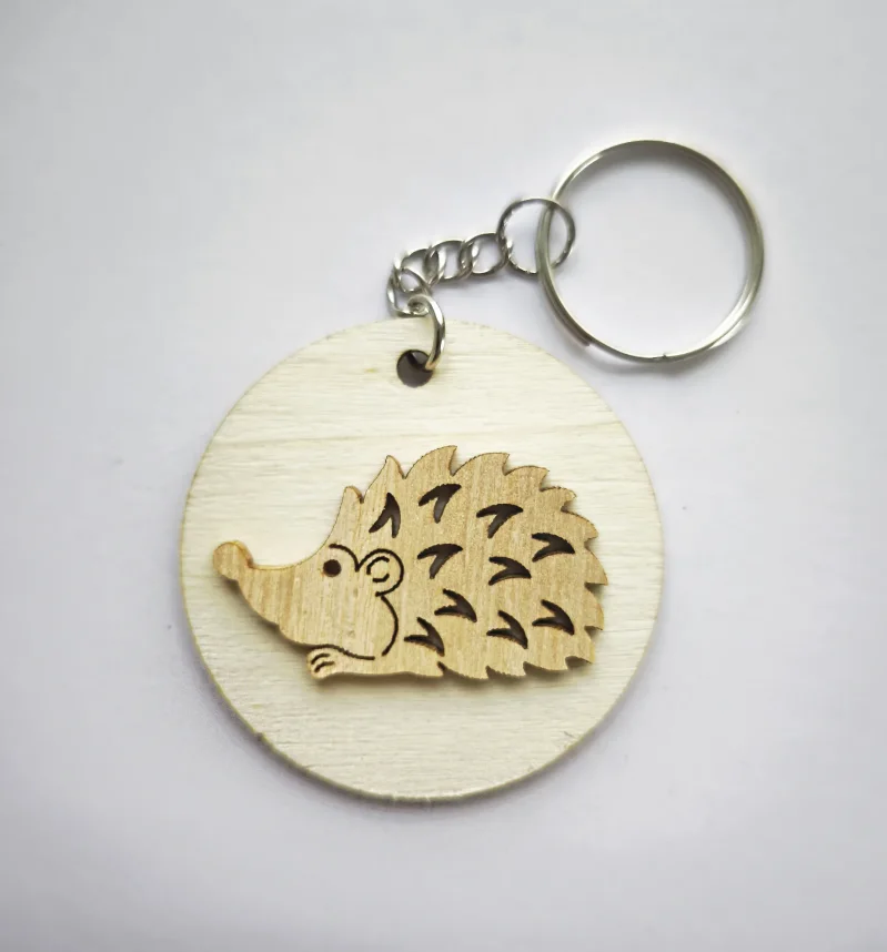 Holz Schlüsselanhänger Igel