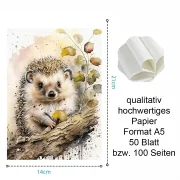 Notizbuch mit Igelmotiv