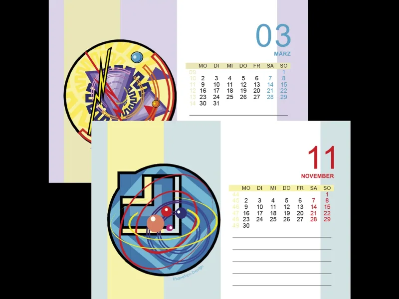 Tischkalender abstrakt